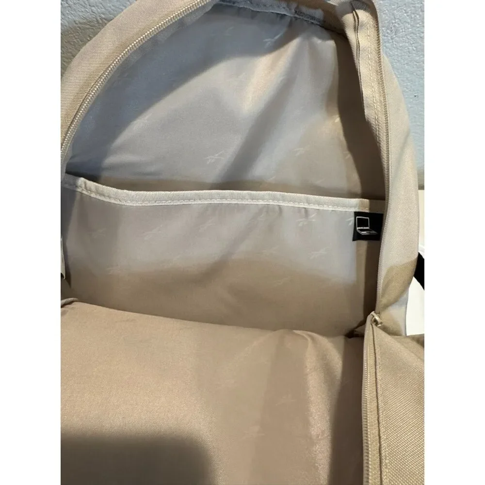 NWT Reebok Kaiser 24L Backpack Beige Laptop School Travel Gym Unisex